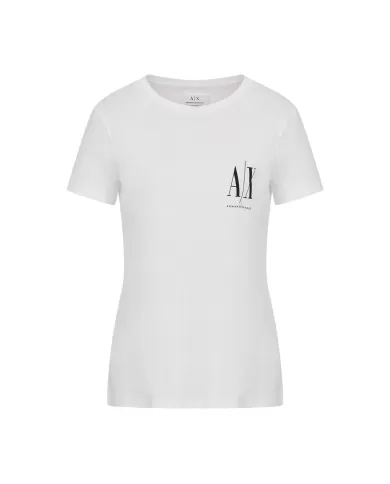 T-Shirt donna white/black print con logo avanti | ARMANI EXCHANGE T-Shirt donna white/black print con logo avanti | ARMANI EXCHANGE