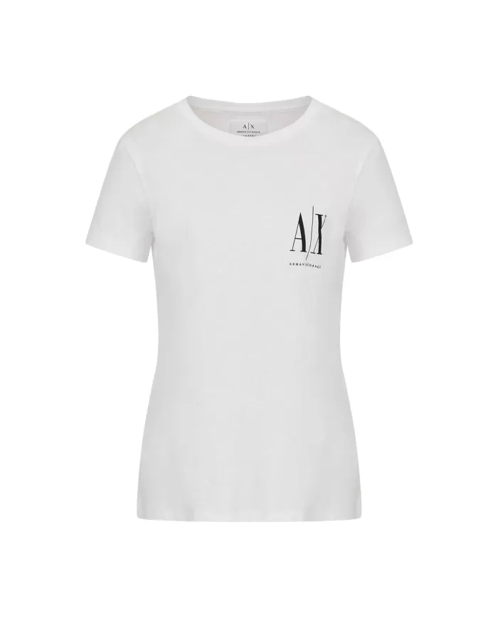 T-Shirt donna white/black print con logo avanti | ARMANI EXCHANGE T-Shirt donna white/black print con logo avanti | ARMANI EXCHANGE