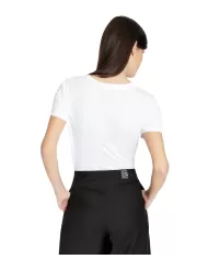 T-Shirt donna white/black print con logo avanti | ARMANI EXCHANGE