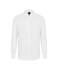 Camicia uomo bianca in lino con polsini | ARMANI EXCHANGE
