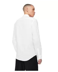 Camicia uomo bianca in lino con polsini | ARMANI EXCHANGE