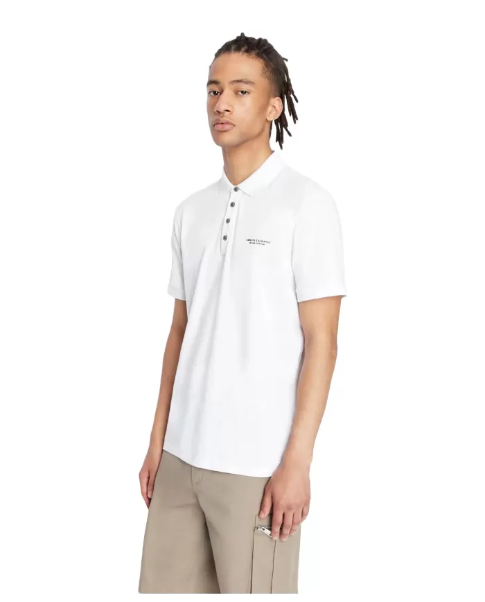 Polo uomo bianca con logo in alto a destra | ARMANI EXCHANGE Polo uomo bianca con logo in alto a destra | ARMANI EXCHANGE