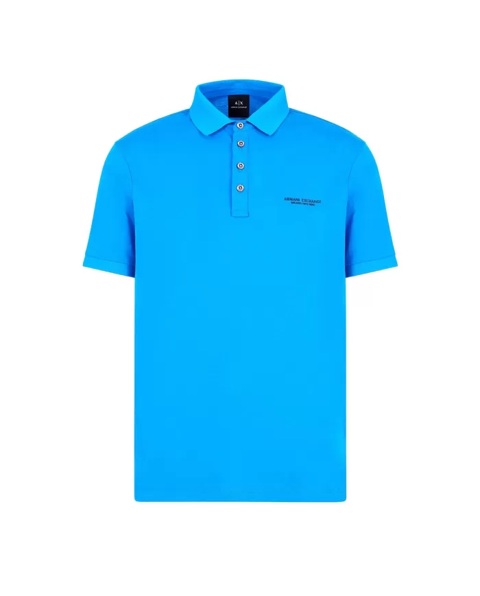 Polo uomo directoire blue con logo in alto a destra | ARMANI EXCHANGE Polo uomo directoire blue con logo in alto a destra | ARMANI EXCHANGE
