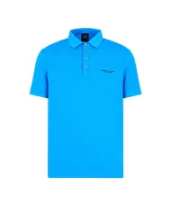 Polo uomo directoire blue con logo in alto a destra | ARMANI EXCHANGE