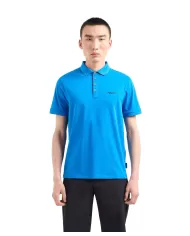 Polo uomo directoire blue con logo in alto a destra | ARMANI EXCHANGE