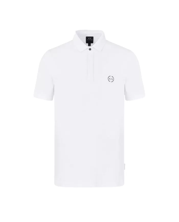 Polo Uomo bianca in cotone slim fit 8NZF91 ZJ81Z | ARMANI EXCHANGE Polo Uomo bianca in cotone slim fit 8NZF91 ZJ81Z | ARMANI EXCHANGE