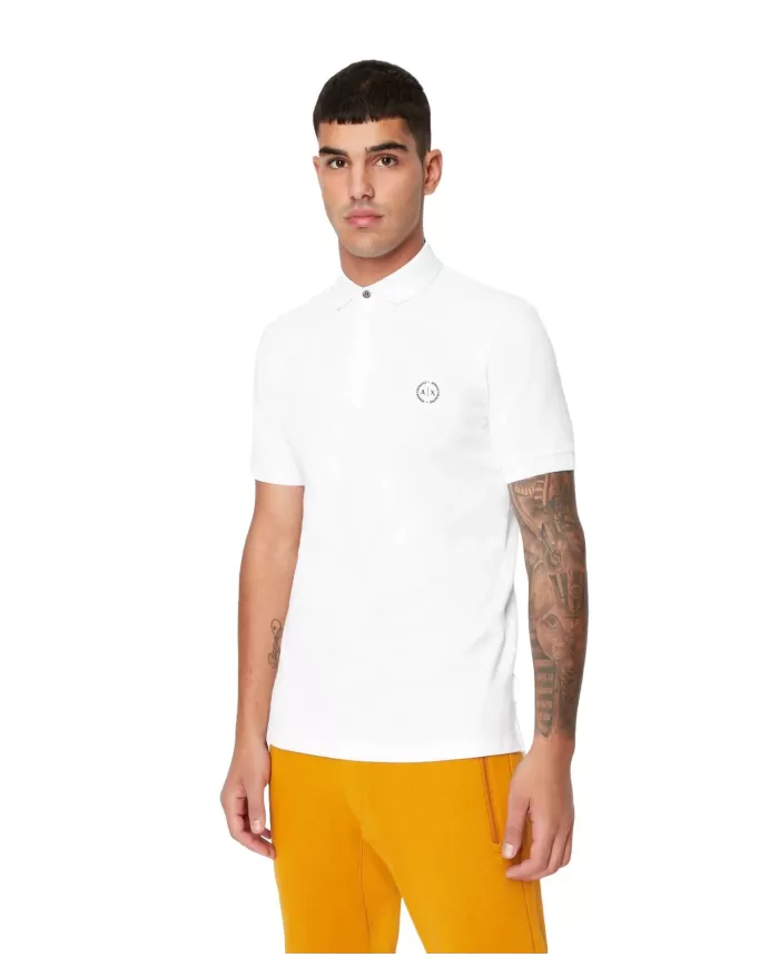 Polo Uomo bianca in cotone slim fit 8NZF91 ZJ81Z | ARMANI EXCHANGE Polo Uomo bianca in cotone slim fit 8NZF91 ZJ81Z | ARMANI EXCHANGE
