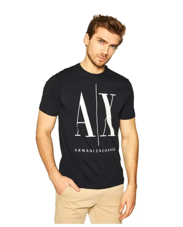 T-Shirt uomo navy con maxi logo stampato | ARMANI EXCHANGE T-Shirt uomo navy con maxi logo stampato | ARMANI EXCHANGE