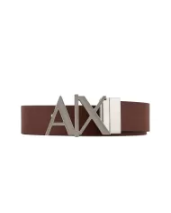 Cinta uomo cognac black con fibbia a forma di logo | ARMANI EXCHANGE Cinta uomo cognac black con fibbia a forma di logo | ARMANI EXCHANGE