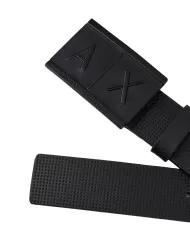 Cinta uomo nera con logo in rilievo su fibbia | ARMANI EXCHANGE Cinta uomo nera con logo in rilievo su fibbia | ARMANI EXCHANGE