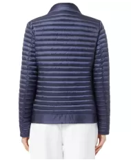 Piumino donna blue black con coletto alto e patch logo | SAVE THE DUCK Piumino donna blue black con coletto alto e patch logo | SAVE THE DUCK