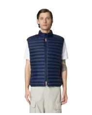 Gilet uomo navy blue con logo e tasche interne ai lati | SAVE THE DUCK Gilet uomo navy blue con logo e tasche interne ai lati | SAVE THE DUCK
