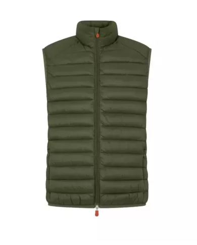 Gilet uomo dusty olive con logo e tasche interne | SAVE THE DUCK Gilet uomo dusty olive con logo e tasche interne | SAVE THE DUCK
