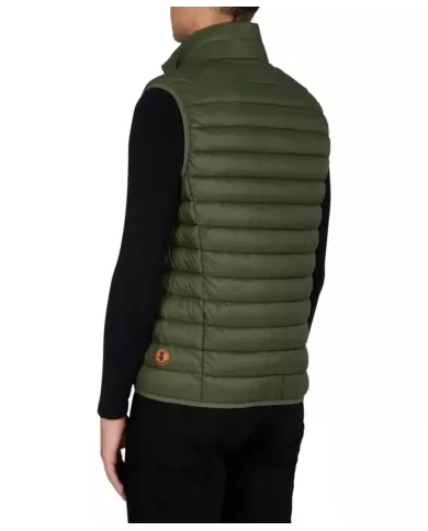 Gilet uomo dusty olive con logo e tasche interne | SAVE THE DUCK Gilet uomo dusty olive con logo e tasche interne | SAVE THE DUCK