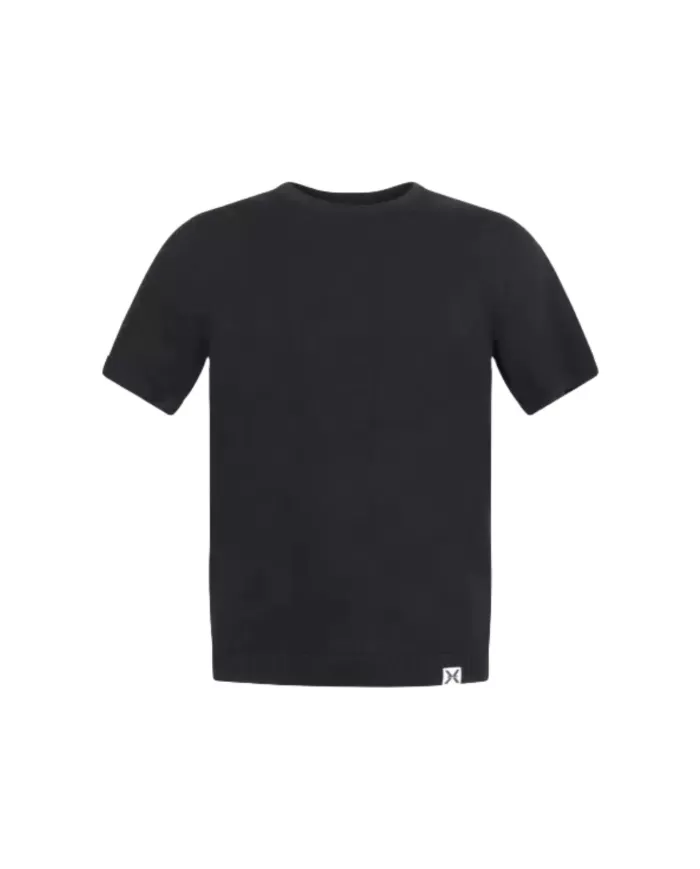 T Shirt uomo nera con mini etichetta logata sul davanti RICHMOND