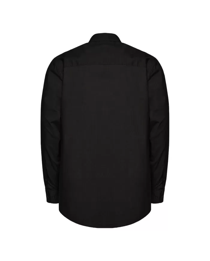 Camicia uomo nera con polsini e logo anteriore | RICHMOND Camicia uomo nera con polsini e logo anteriore | RICHMOND