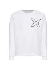 Felpa uomo off white con polsini e logo anteriore | RICHMOND Felpa uomo off white con polsini e logo anteriore | RICHMOND