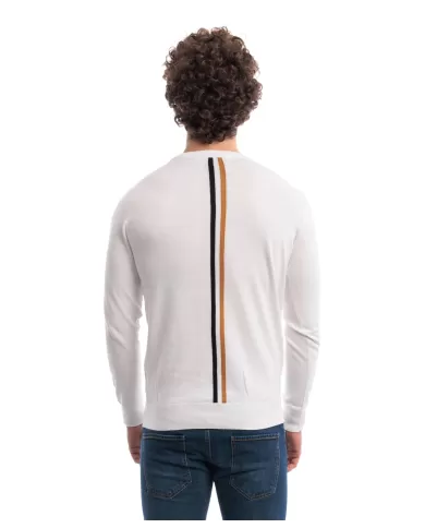 Maglia uomo bianca con logo anteriore e banda bicolore | RICHMOND Maglia uomo bianca con logo anteriore e banda bicolore | RICHMOND