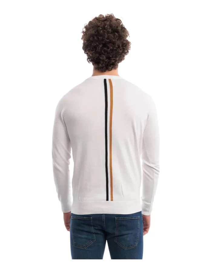 Maglia uomo bianca con logo anteriore e banda bicolore | RICHMOND Maglia uomo bianca con logo anteriore e banda bicolore | RICHMOND