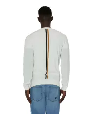 Cardigan uomo bianco con logo anteriore e banda bicolore | RICHMOND Cardigan uomo bianco con logo anteriore e banda bicolore | RICHMOND