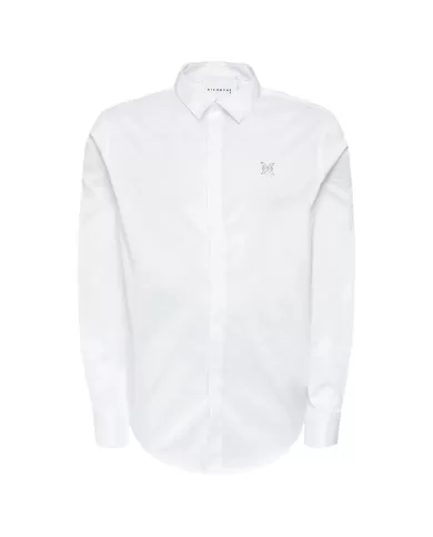 Camicia uomo bianca con bottoni e logo su petto | RICHMOND Camicia uomo bianca con bottoni e logo su petto | RICHMOND