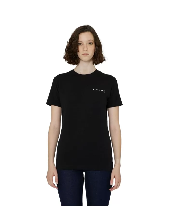 T-Shirt donna nera e off white con logo anteriore | RICHMOND T-Shirt donna nera e off white con logo anteriore | RICHMOND