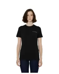 T-Shirt donna nera e off white con logo anteriore | RICHMOND