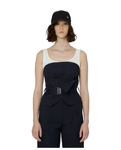 Top donna nero a fascia con cintura e chiusura a scatto | RICHMOND Top donna nero a fascia con cintura e chiusura a scatto | RICHMOND