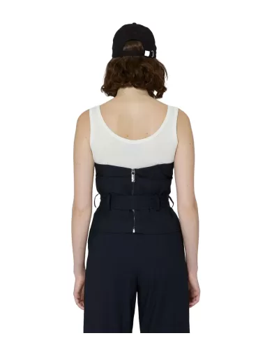 Top donna nero a fascia con cintura e chiusura a scatto | RICHMOND Top donna nero a fascia con cintura e chiusura a scatto | RICHMOND