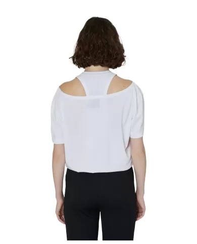 T-shirt crop donna bianca con logo anteriore | RICHMOND T-shirt crop donna bianca con logo anteriore | RICHMOND
