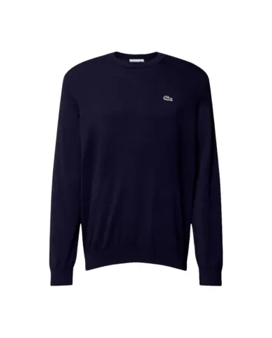 Maglia uomo blu navy con bordi a costine e ricamo logo | LACOSTE Maglia uomo blu navy con bordi a costine e ricamo logo | LACOSTE