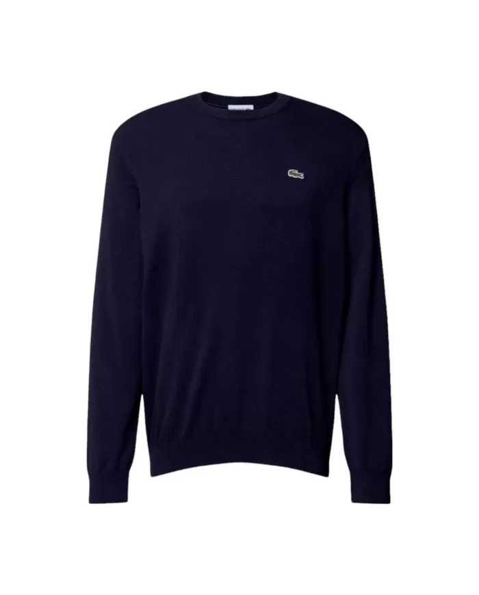 Maglia uomo blu navy con bordi a costine e ricamo logo | LACOSTE Maglia uomo blu navy con bordi a costine e ricamo logo | LACOSTE