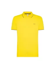 Polo uomo gialla con ricamo logo e dettaglio small tripes | SUN68 Polo uomo gialla con ricamo logo e dettaglio small tripes | SUN68