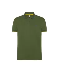 Polo uomo verde scuro con ricamo logo e dettaglio small tripes | SUN68 Polo uomo verde scuro con ricamo logo e dettaglio small tripes | SUN68