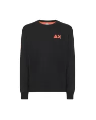 SUN68 Felpa Uomo F34115 P-EP cotone con logo ricamato fluo 11 NERO