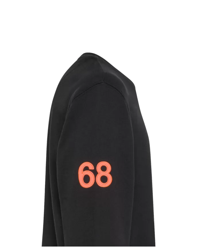 SUN68 Felpa Uomo F34115 P-EP cotone con logo ricamato fluo 11 NERO SUN68 Felpa Uomo F34115 P-EP cotone con logo ricamato fluo 11 NERO