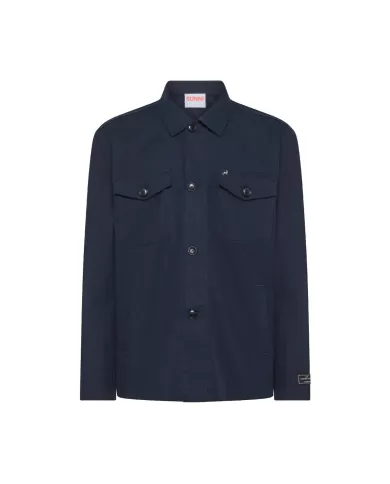 Giacca overshirt uomo Navy Blue con stemma logato | SUN68 Giacca overshirt uomo Navy Blue con stemma logato | SUN68