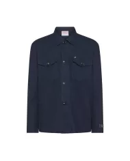 Giacca overshirt uomo Navy Blue con stemma logato | SUN68