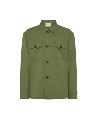 Giacca overshirt uomo verde scuro con stemma logato | SUN68