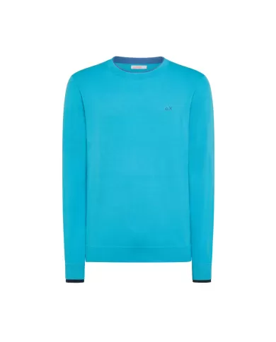 Maglia da uomo turchese con logo ricamato | SUN68