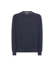 Maglia uomo navy blue lavorato interamente a costine | SUN68