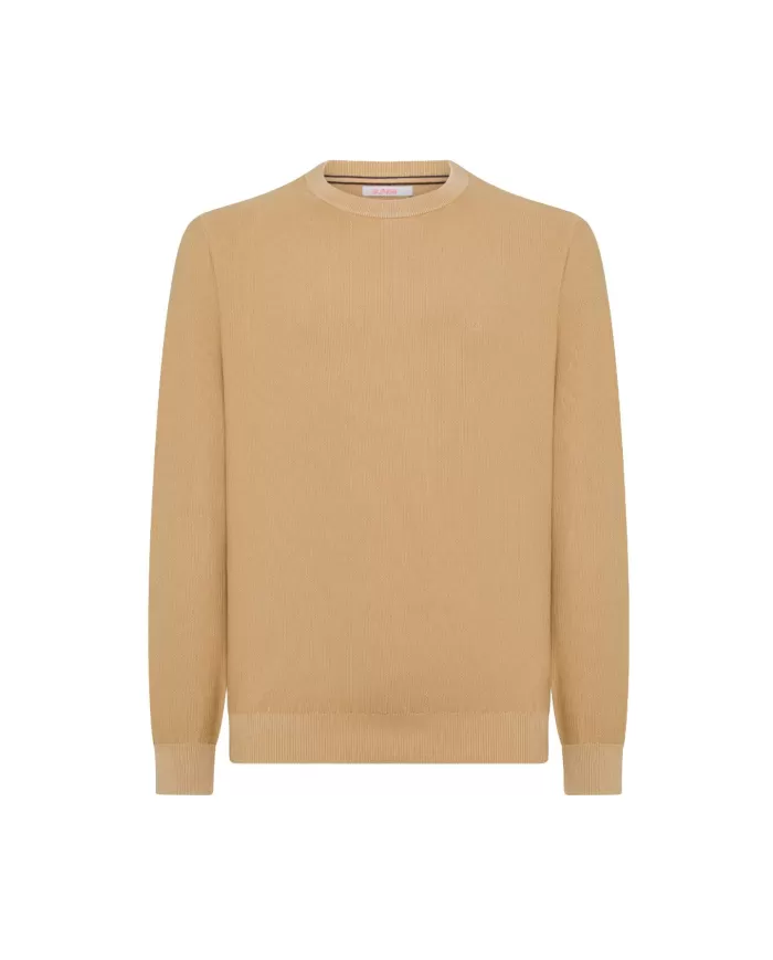 Maglia uomo beige lavorato interamente a costine | SUN68 Maglia uomo beige lavorato interamente a costine | SUN68