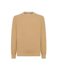 Maglia uomo beige lavorato interamente a costine | SUN68
