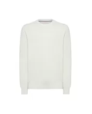 Maglia uomo bianco panna lavorato interamente a costine | SUN68