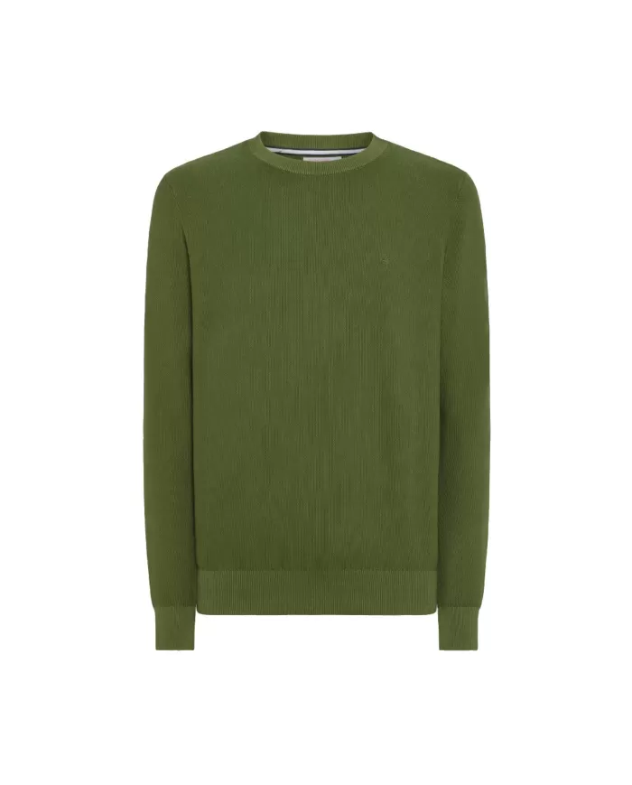 Maglia uomo verde scuro lavorato interamente a costine | SUN68 Maglia uomo verde scuro lavorato interamente a costine | SUN68