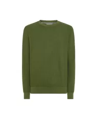 Maglia uomo verde scuro lavorato interamente a costine | SUN68