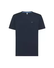T-shirt uomo navy blue con logo ricamato su taschino | SUN68