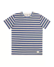 t-shirt bianca da uomo a righe traforata in stile maglia | BOB