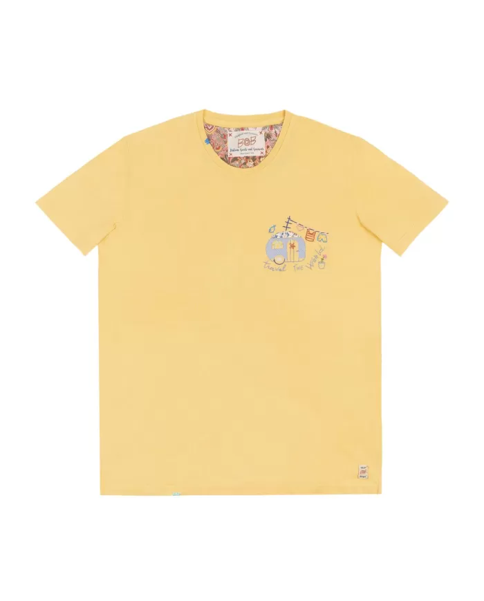 t-shirt sole da uomo con ricamo in contrasto | BOB t-shirt sole da uomo con ricamo in contrasto | BOB