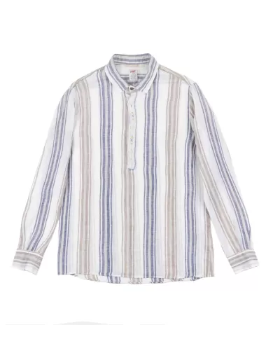 camicia a righe uomo in lino leggermente oversize | BOB camicia a righe uomo in lino leggermente oversize | BOB